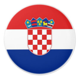 Pomo De Cerámica Tiros de perilla de cerámica con bandera de Croaci