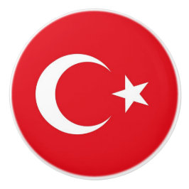 Pomo De Cerámica Tiros de perilla de cerámica con bandera de Turquí