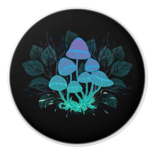 Pomo De Cerámica Toadstools en Bushes