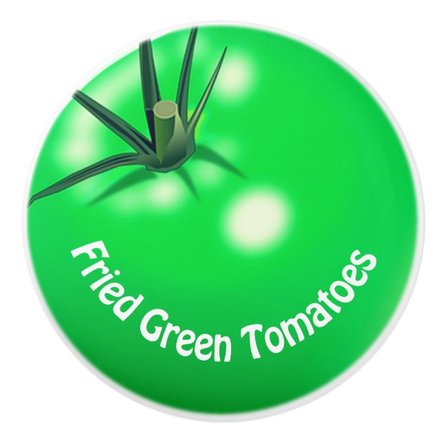 Pomo De Cerámica Tomates verdes fritos de tomate lindo verano (Anverso)