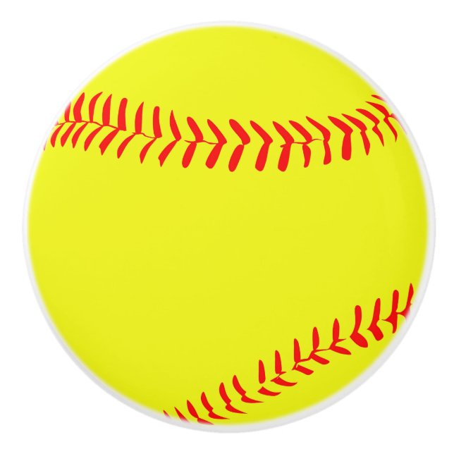 Pomo De Cerámica Tornos del botón de softbol redondo (Anverso)
