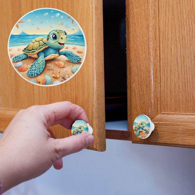 Pomo De Cerámica Tortuga Marina Bebé  (Subido por el creador)