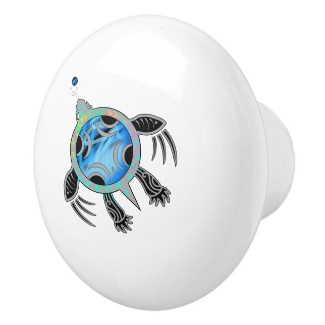 Pomo De Cerámica Tortuga marina pintada (Derecha)