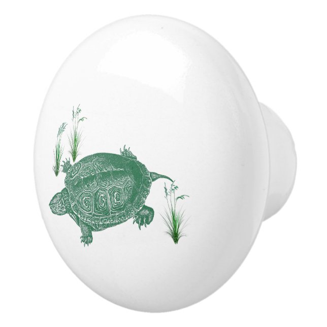 Pomo De Cerámica Tortuga marina verde (Derecha)