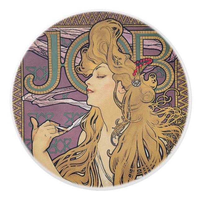 Pomo De Cerámica Trabajo (1896) de Alphonse Mucha (Anverso)