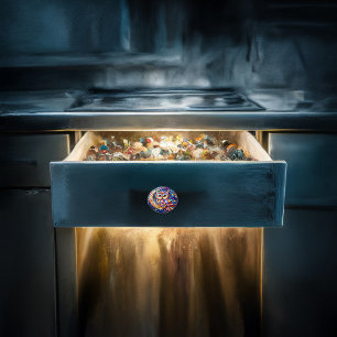 Pomo De Cerámica Tranquilidad en el cristal a ventana de vidrio tem