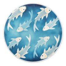 Tranquilo Indigo Koi Diseño Elegante Pañuelo