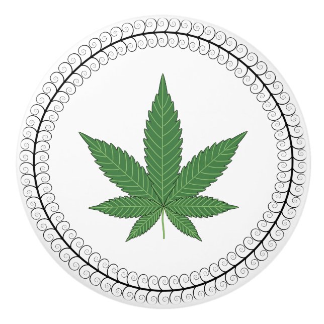 Pomo De Cerámica Trayecto Swirl De Árbol De Hojas Personalizado (Anverso)