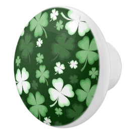 Pomo De Cerámica Tréboles verdes, día de San Patricio