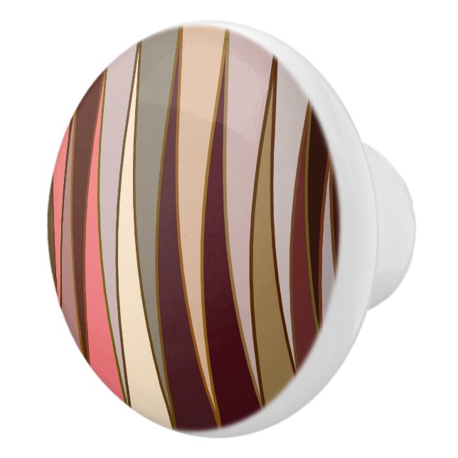 Pomo De Cerámica Triángulos modernos de mediados del siglo XX, marr (Derecha)