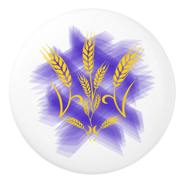 Pomo De Cerámica tridente ucraniano hecho de espiga de trigo (Anverso)