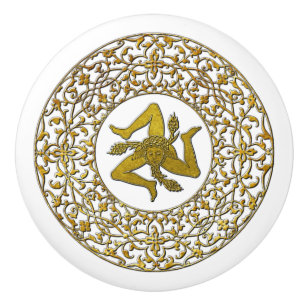 Pomo De Cerámica Trinacria y afiligranado sicilianos