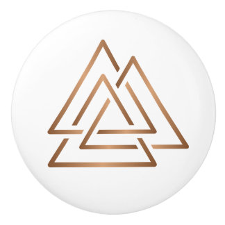 Pomo De Cerámica Trinity Knot - Minimalist Bronze Line Art