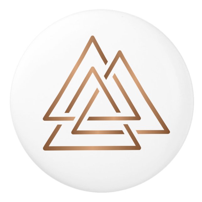 Pomo De Cerámica Trinity Knot - Minimalist Bronze Line Art (Anverso)