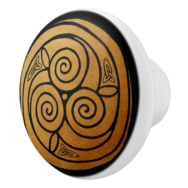 Pomo De Cerámica Triple Knot Celtic Swirl Mandala (Derecha)