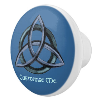 Pomo De Cerámica Triquetra (azul)