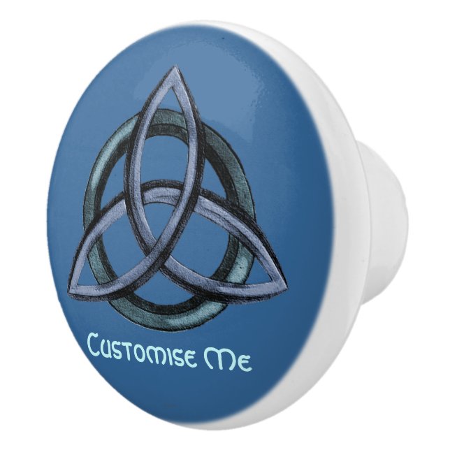 Pomo De Cerámica Triquetra (azul) (Derecha)