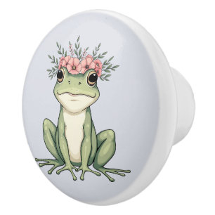 Pomo De Cerámica Trivet de Arte de Cottagecore de la sana floral ca