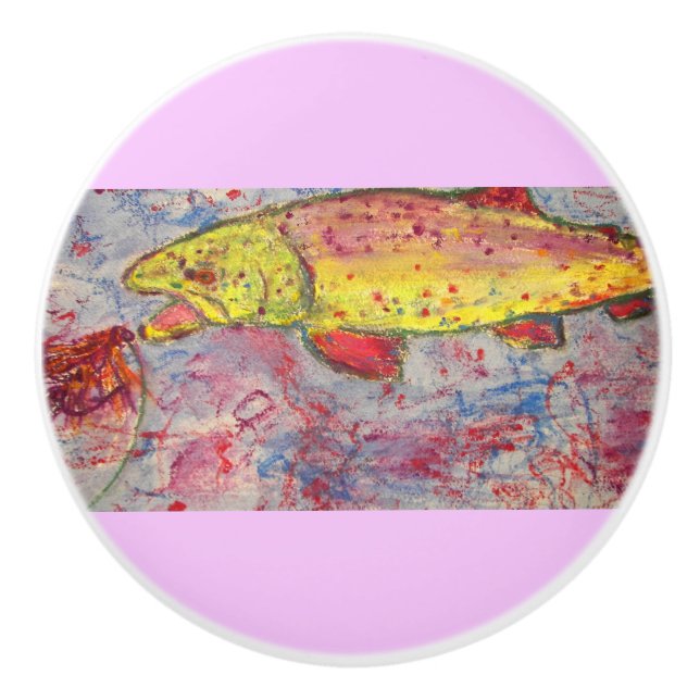 Pomo De Cerámica Trucha arco iris (Anverso)