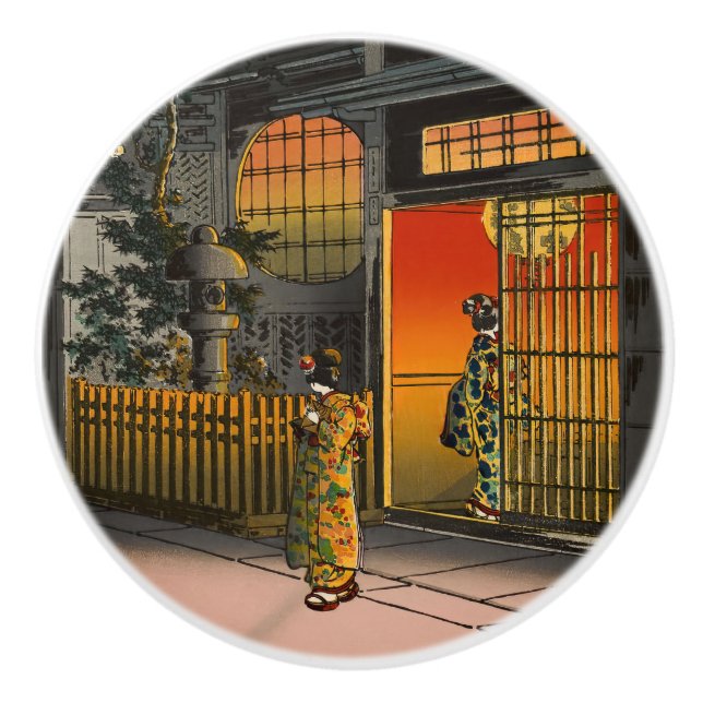 Pomo De Cerámica Tsuchiya Koitsu - Side Street Araki en Yotsuya (Anverso)