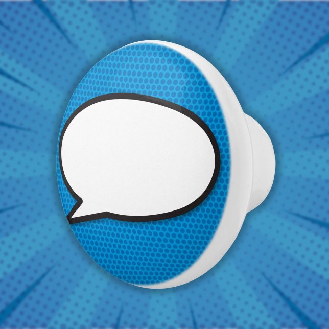 Pomo De Cerámica Tu discurso de mensaje burbuja libro de cómics ret (Your Message Speech Bubble Fun Retro Comic Book Ceramic Knob)