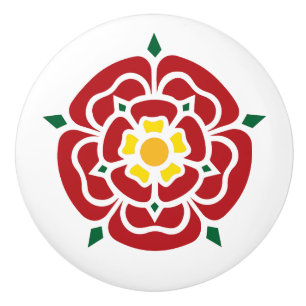Pomo De Cerámica Tudor subió - color de rosa inglés