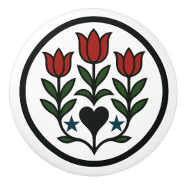 Pomo De Cerámica Tulips Pennsylvania Rótulo hex holandés Knob