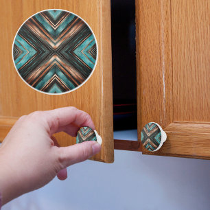 Pomo De Cerámica Turquesa de cobre X