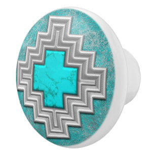 Pomo De Cerámica Turquesa del sudoeste