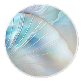 Pomo De Cerámica Turquoise Iridescent Holographic Shells