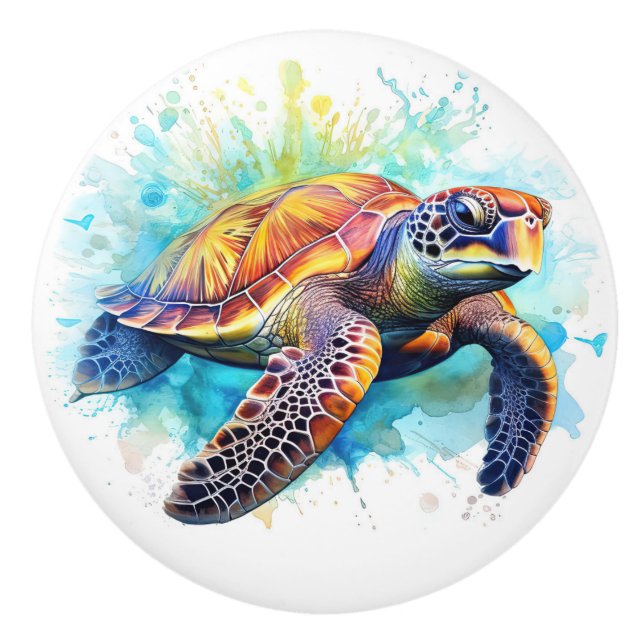 Pomo De Cerámica Turtle Beach Nautical Drawobs (Anverso)