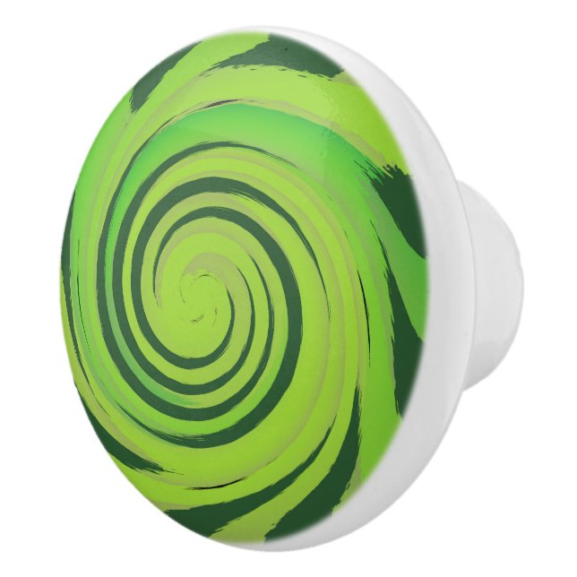 Pomo De Cerámica Twirme patrón verde (Derecha)
