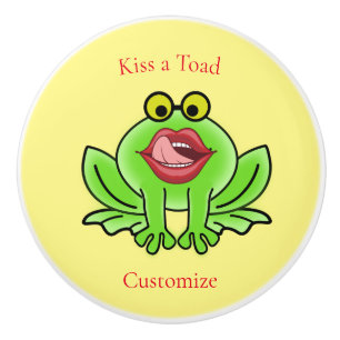 Pomo De Cerámica Un beso gracioso a una toad Thunder_Cove