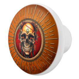 Pomo De Cerámica Un cráneo