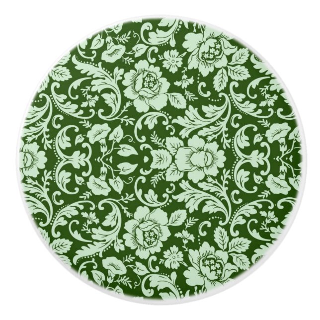 Pomo De Cerámica Un damasco floral antiguo (Anverso)