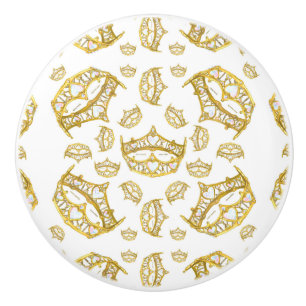 Pomo De Cerámica Un montón de perilla tiara de la corona de oro de
