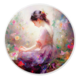 Pomo De Cerámica Un sueño de Dios de flores