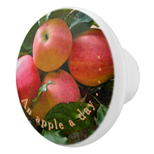 POMO DE CERÁMICA "UNA MANZANA AL DÍA"./CLÚSTER DE APPLES CERAMIC KN