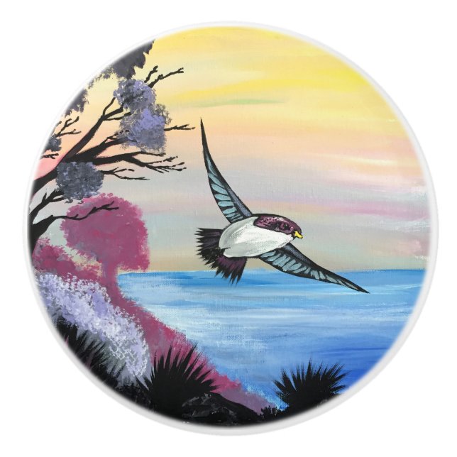 Pomo De Cerámica Una vista de pájaros (Anverso)