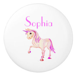 Pomo De Cerámica Unicorn Pink Girly Cute