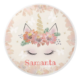 Pomo De Cerámica Unicorn, Unicorn Face, personalizada