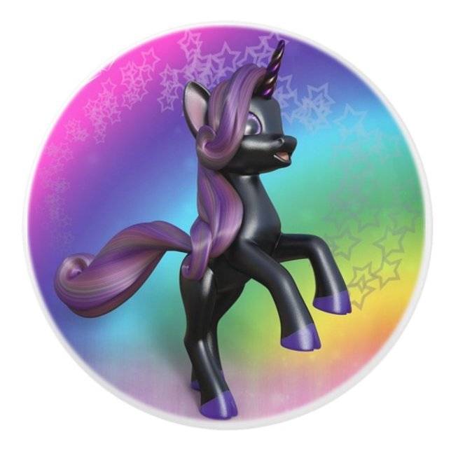 Pomo De Cerámica Unicornio (Anverso)