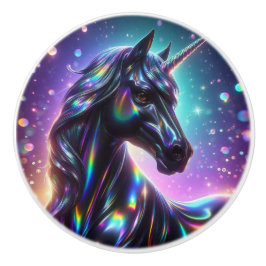 Pomo De Cerámica Unicornio en un fondo mágico