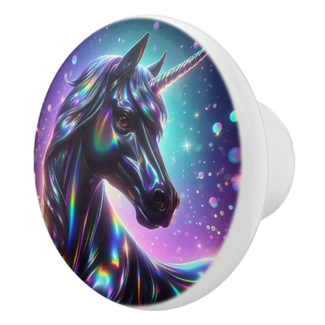 Pomo De Cerámica Unicornio en un fondo mágico (Derecha)