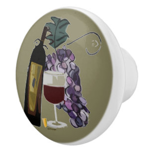 Pomo De Cerámica Uvas del vino n