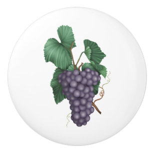 Pomo De Cerámica Uvas púrpuras
