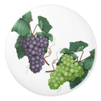 Pomo De Cerámica Uvas verdes y púrpura
