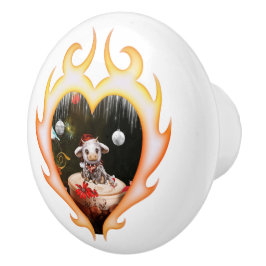 Pomo De Cerámica Vaca de navidades pequeños