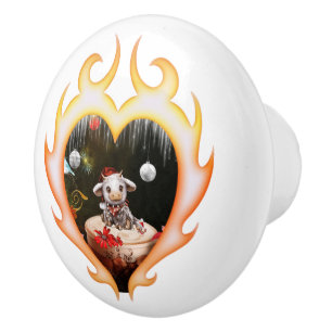 Pomo De Cerámica Vaca de navidades pequeños