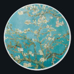 Pomo De Cerámica Van Gogh Almond Blossoms<br><div class="desc">Florecimiento de almendras Van Gogh en St Remy,  verde azulado</div>